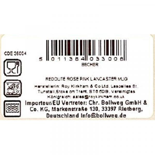 2 Blüten Becher Lancaster 320ml Redoute Rose Roy Kirkham